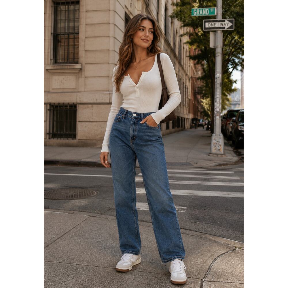 RE/Done Levi's Women's 26 Dark Blue Wash Straight Leg Jeans MSRP $350 G15-2